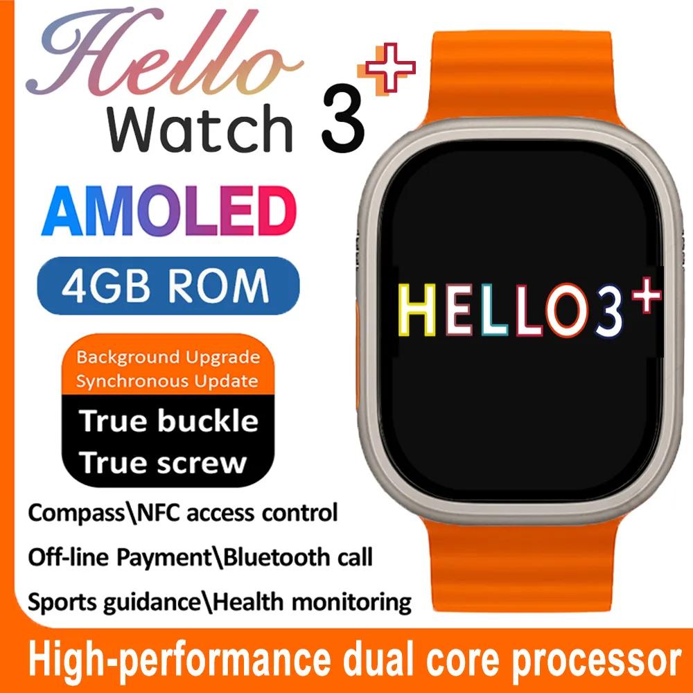 <span style=''>[해외]2023 Hello Watch 3 Plus 스마트 워치, 4GB ROM, 2.04 ..</span>